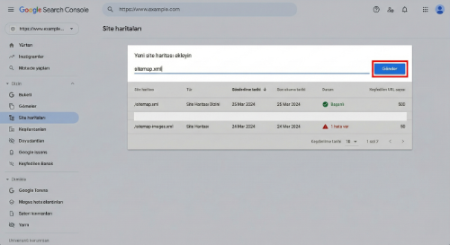 google serach console ayarlama bef hosting